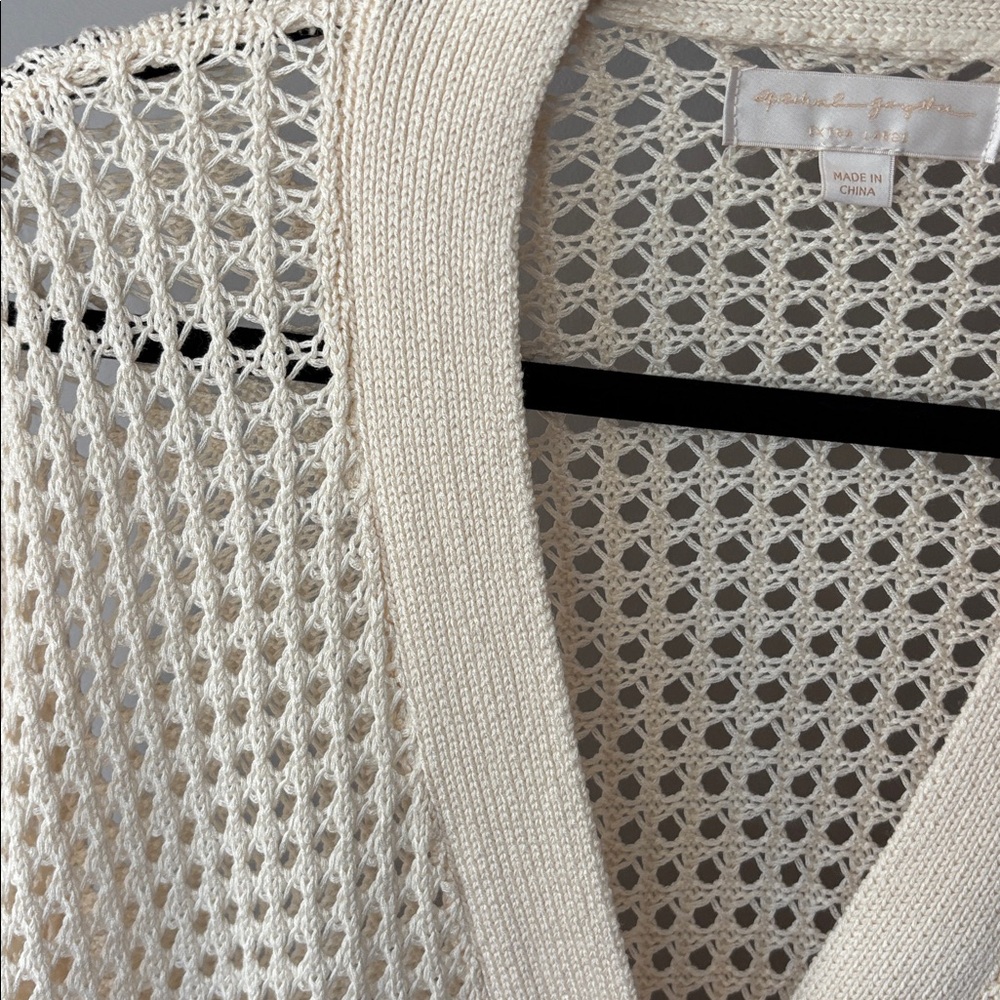 Spiritual Gangster Open Knit Cardigan Cream Cottagecore Lightweight Layering - Picture 8 of 14